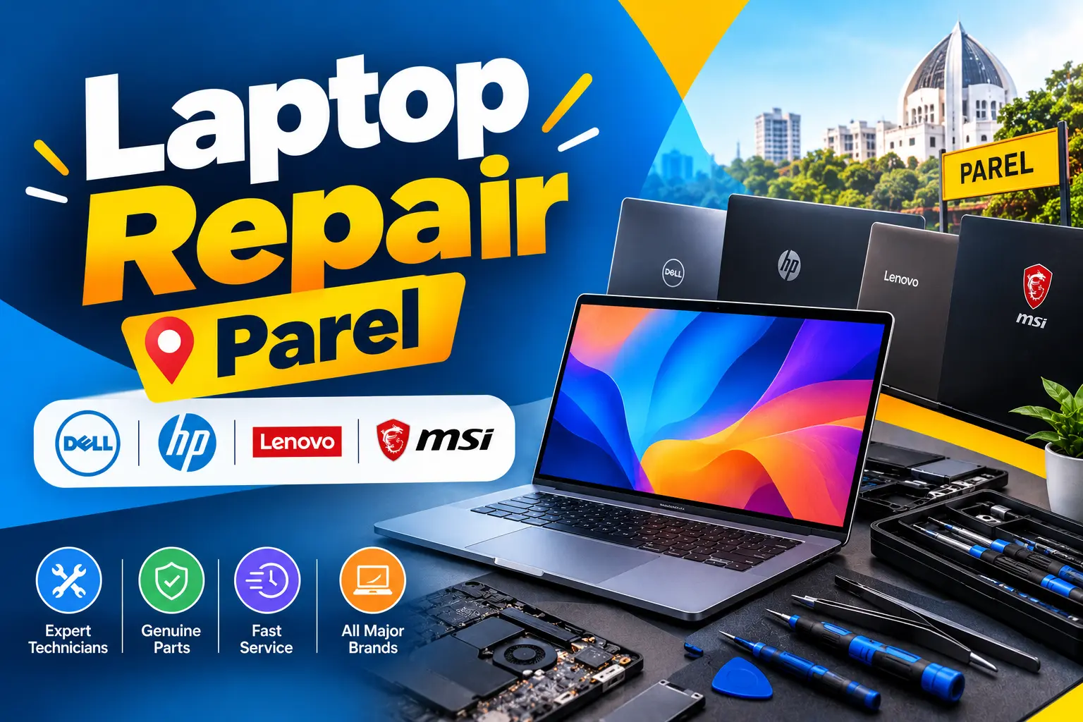 Onsite laptop repair service in Parel and Lower Parel Mumbai by Bombay Computers